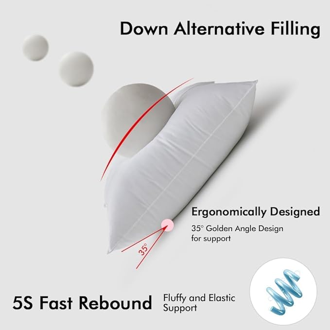 MIULEE 26x26 Synthetic Down Alternative Pillow Insert Euro Decorative Throw Pillow 26 x 26 Inch Body Bed Sleeping Ultra Soft Fluffy Form for Sofa Couch Bed