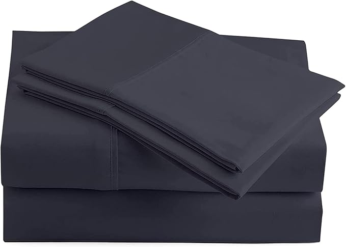King 4 Pc Sheet Set 600 TC Egyptian Cotton Sheets King Size Cotton Sheets for King Size Bed Sateen Long Staple Deep Pockets Flat Fitted Pillow Case Better Than Percale Hotel Quality Grey