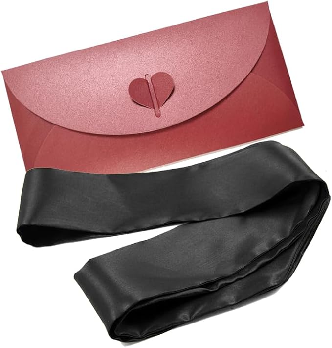 Premium Silk Sleep Mask, Soft Adjustable Blindfold for Adults Couples, Breathable Light Blocking Silk Eye Mask, Comfort Night Sleeping Eye Cover, Portable Bedroom Relax Accessories for Travel Nap & Daily Rest (V-shaped Black)
