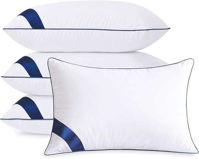 Meoflaw Pillows King Size Set of 4,Soft Microfiber King Pillows with Hollow Fiber,Hotel Quailty Bed Pillows for Sleeping 4 Pack for Back,Stomach Sleeper