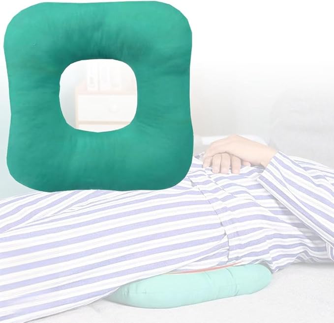 WEEOATAR Anti-Bedsore Cushion Pressure Ulcer Cushion Donut Pillow,Soft,Breathable and Pressure Relief Sciatica Pillow Anti-Decubitus Pad for Seniors,Pregnant and Post-Surgery(Green,L)