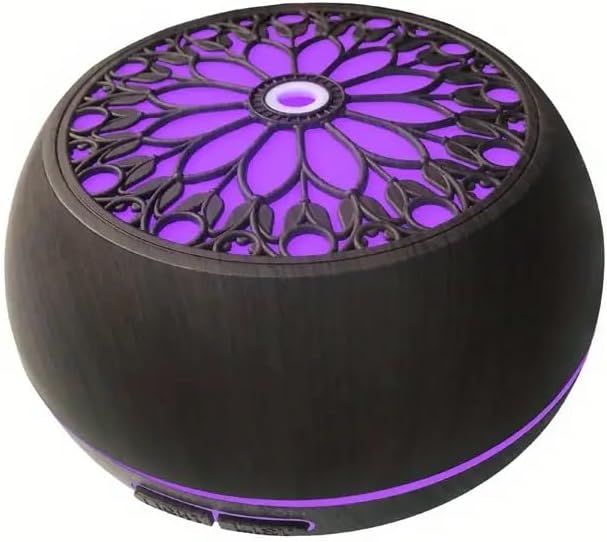 550ml Cool Mist Humidifier & Aroma Diffuser | 6 Essential Oils, Soundwave Technology, Remote Control, USB-Powered, Pre-Filter System & Stylish Pink Floral Design for Bedroom, Office, Living Roo