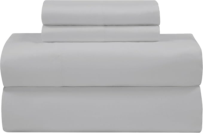 ROYALE LINENS Bamboo Viscose King Sheet Set - Cooling Bed Sheet Set - 1 Fitted, 1 Flat & 2 Pillowcase - Fits Up to 16" - Organic Viscose Derived from Bamboo - Bedding Sheet Set (King, Nimbus Cloud)