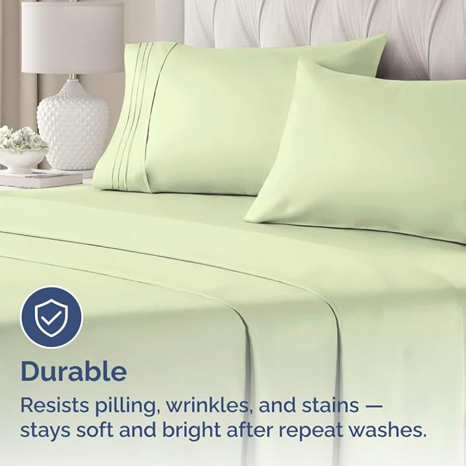 King Standard Pillow Cases Set of 4 - Soft Hotel Quality Pillowcase Covers - Comfy Bedding for Women, Men, Kids & Teens - Machine Washable Pillow Protectors - 4 Piece - King Standard Light Sage Green