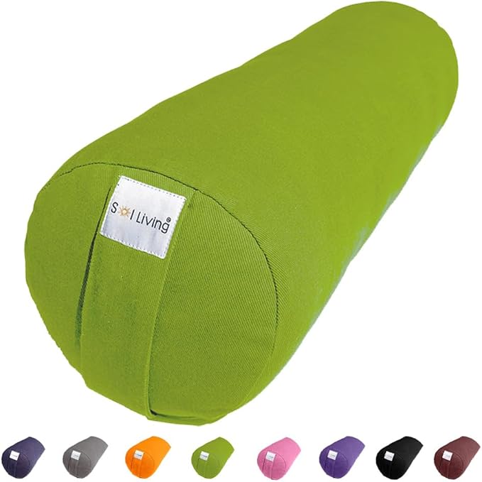 Sol Living Yoga Bolster Pillow Rectangular Meditation Cushion Cotton Meditation Accessories for Restorative Yoga Meditation Pillow Yoga Pillow Firm Body Pillow Bolster Pillow for Legs Removable Cover