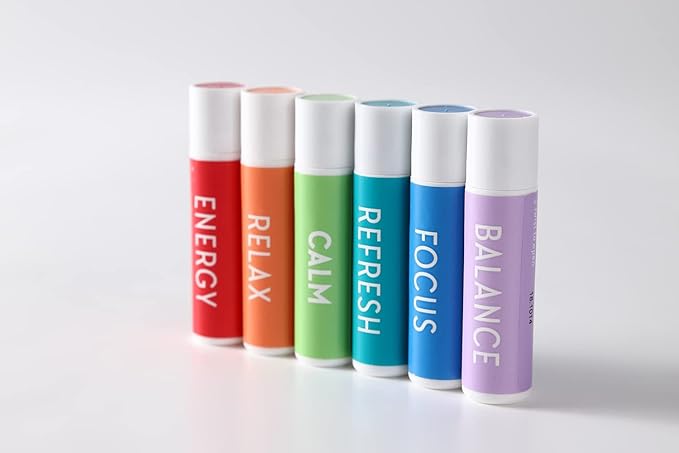 Aromatherapy Nasal Inhaler [Swiss Made] Organic Essential Oils Set Diffuser [ Portable Aromatherapy Stick] (1 Stick, Focus) (2.02 Fl Oz (Pack of 1), Calm)