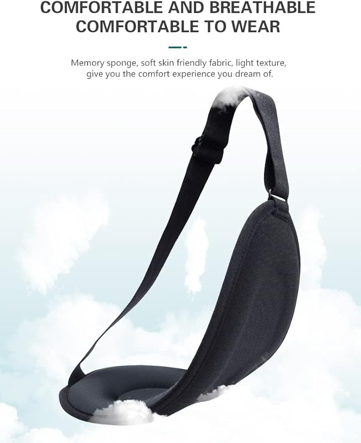Eye Mask for Sleeping Light Blocking,Side Sleeper Women Men, 3D Contoured Cup Sleeping Mask, Soft Breathable Sleep Eye Mask with Adjustable Elastic Strap for Flight Nap，Black-3D