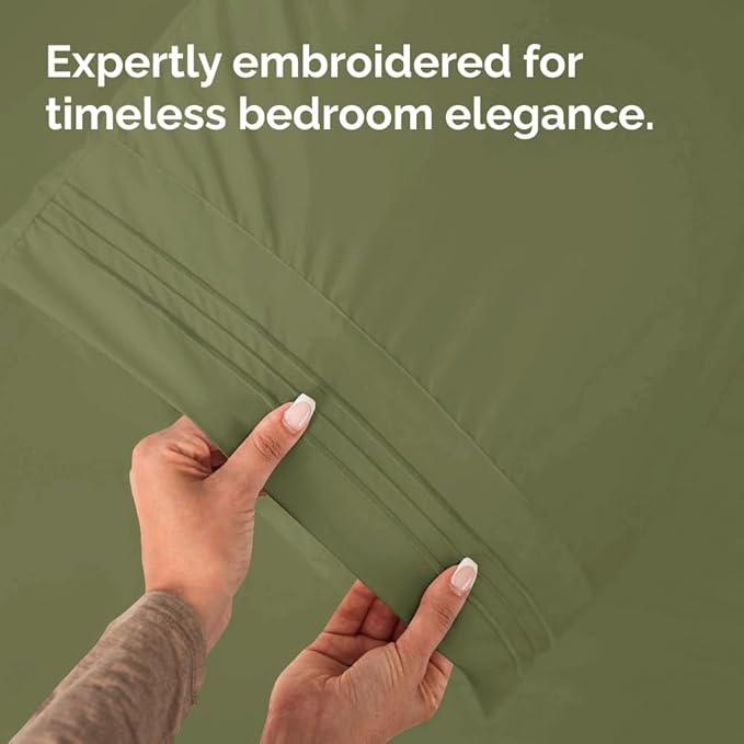 Standard Pillow Cases Set of 8 - Ultra Soft Hotel Quality Pillowcase Covers - Comfy & Wrinkle Free - Shrink, Stain and Fade Resistant - Machine Washable Pillow Protectors - 8 Piece Set - Sage Green