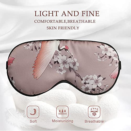 4-Pack Silk Satin Eye Mask Classic Painting Arts Sleep Mask Blindfold for Nap Travelling Party Trational Flowers and Birds Art_4pcs