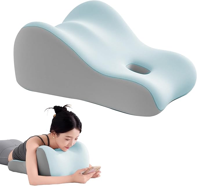 Intimacy Support Wedge Pillow for Couples, Memory Foam Positioning Cushion for Back, Neck & Waist Pain Relief with Washable Cover, Portable Design for Relaxing, Reading & Adult Play-Blue