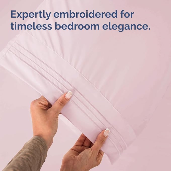 Standard Pillow Cases Set of 4 - Ultra Soft Hotel Quality Pillowcase Covers - Comfy Bedding for Women, Men, Kids & Teens - Machine Washable Pillow Protectors - 4 Piece - Standard Size Lavender Pink