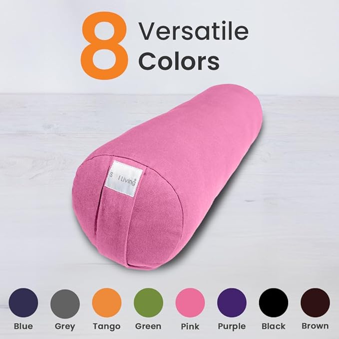 Sol Living Yoga Bolster Pillow Rectangular Meditation Cushion Cotton Meditation Accessories for Restorative Yoga Meditation Pillow Yoga Pillow Firm Body Pillow Bolster Pillow for Legs Removable Cover