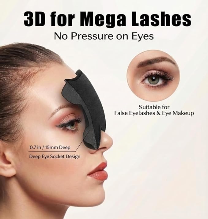 Weighted Eye Mask for Sleeping 2 Pack: Gentle Pressure Blackout Sleep Mask with 3D Contoured Cups, Zero Eye Pressure Sleep Mask for Lash Extensions, Memory Foam Travel Mask, Black Pink
