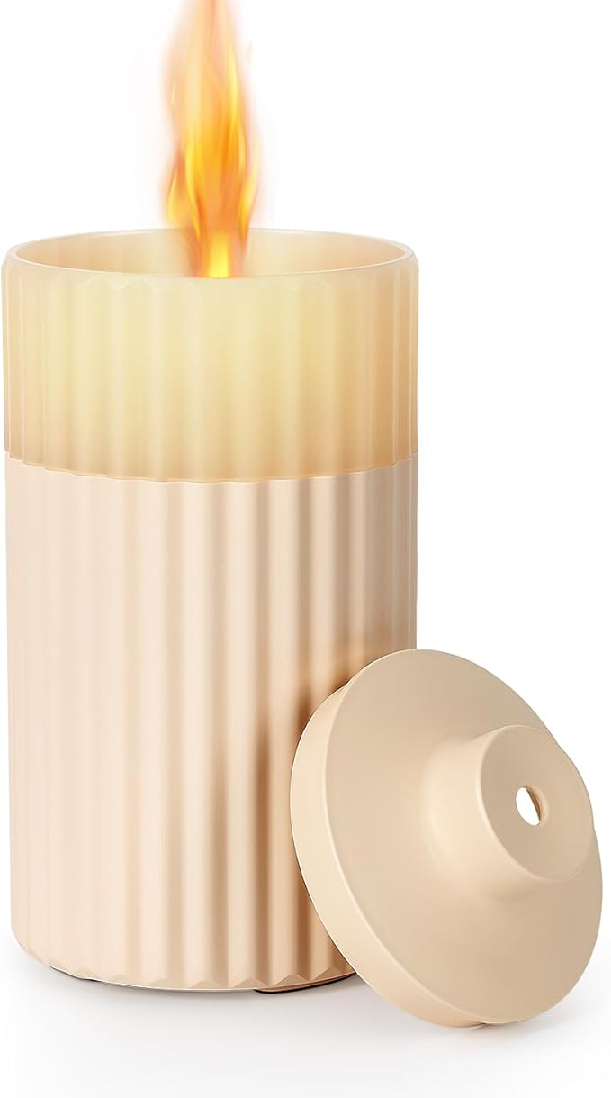 Essential Oil Diffuser, Flameless Candle Diffuser with Auto Off Function Cool Mist Humidifier 3 Levels Light for Office Room Decor Outdoors Camping 100ml