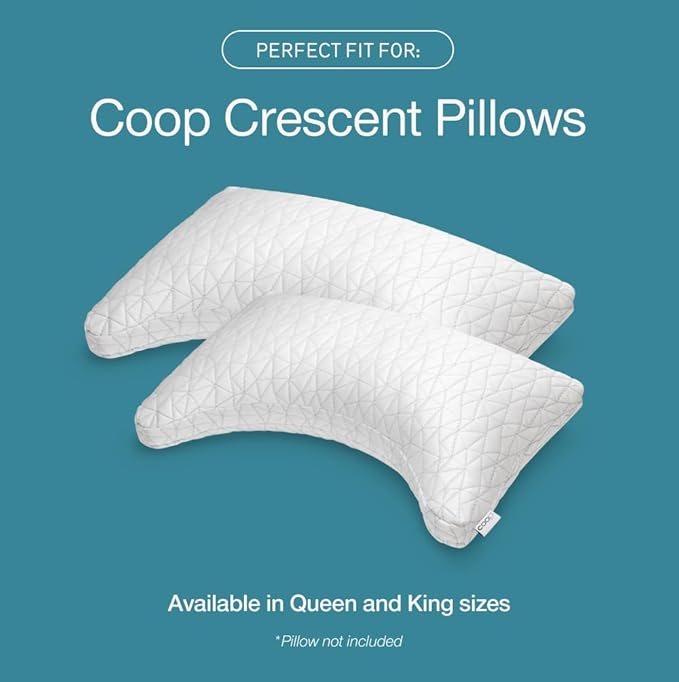 Coop Home Goods Cool Side Crescent Pillowcase, King Size Cooling Pillow Case for Hot Sleepers, Crescent Shape, Two-Sided Pillow Covers, Cozy Side & Cool Side, Ultra Soft Lulltra Cool Technology