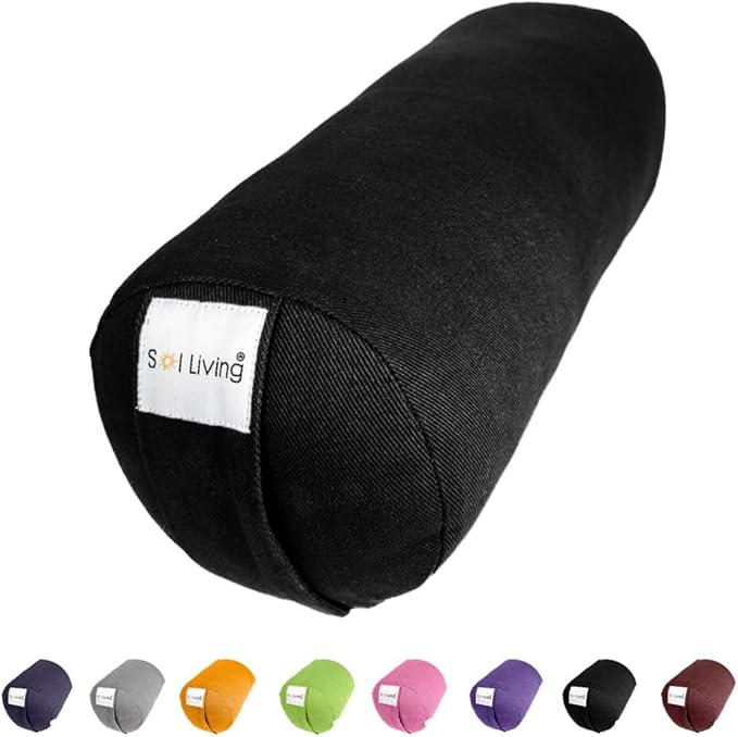 Sol Living Yoga Bolster Pillow Rectangular Meditation Cushion Cotton Meditation Accessories for Restorative Yoga Meditation Pillow Yoga Pillow Firm Body Pillow Bolster Pillow for Legs Removable Cover