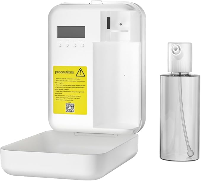 Bluetooth Waterless Essential Oil Diffuser Scent Machine Wall Mounted Electric Scent Diffuser for Hotel Home for 1000-3000sq .ft Coverage APP Controlled Aroma Diffuser For Aisle 260ML Capacity (White)
