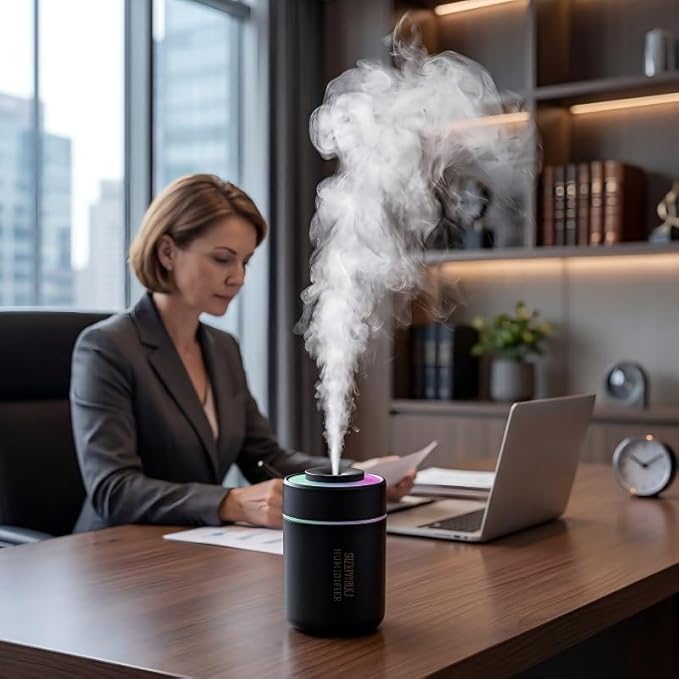 Mini Humidifier - 7-Color LED Night Light, 2-in-1 Aroma Diffuser & Humidifier, USB Portable, 4H/8H Timer, Safe Auto Shut-Off, Ideal for Home Office Car Gift (black, 2.8 * 2.8 * 4.1)