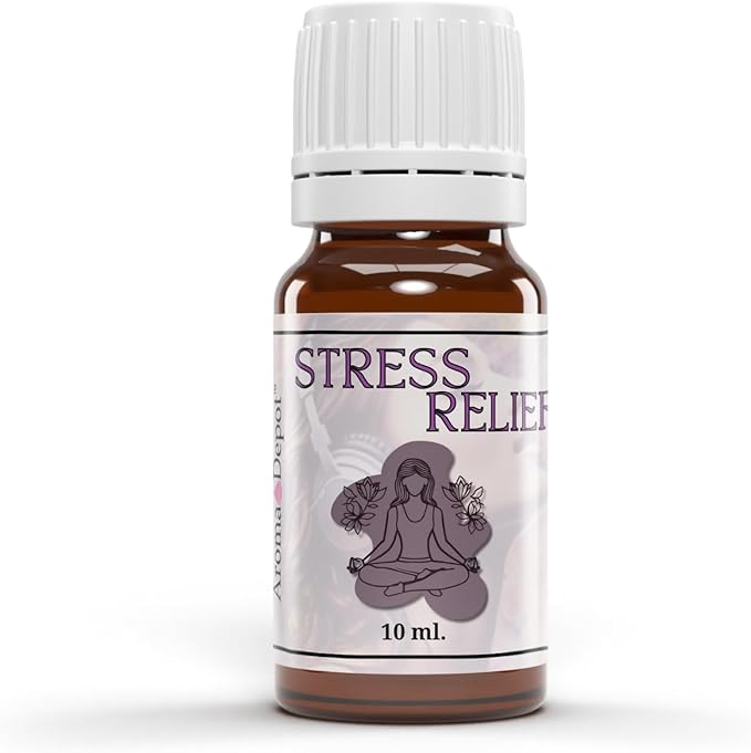 Aroma Depot Stress Relief Type Fragrance Oil 10ml for Candle Making, Soap Making, Diffusers, Massage Oils, Slime & DIY Crafts – Scented Aroma Oil in Amber Bottle