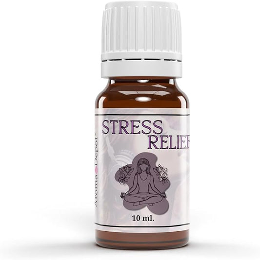 Aroma Depot Stress Relief Type Fragrance Oil 10ml for Candle Making, Soap Making, Diffusers, Massage Oils, Slime & DIY Crafts – Scented Aroma Oil in Amber Bottle