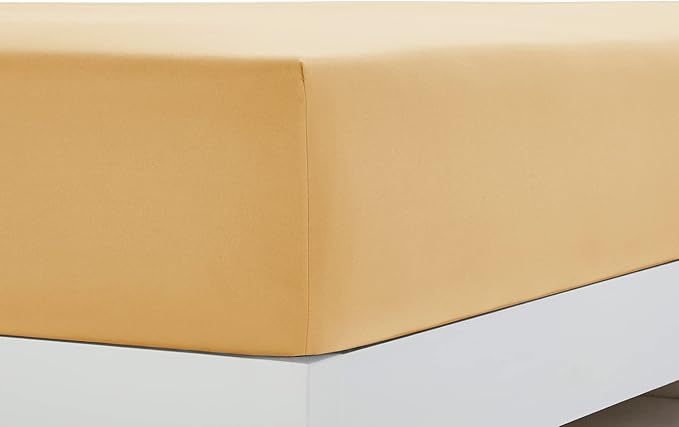 Clara Clark Split King 4Pc Bed Sheets Set, Deep Pocket, Microfiber, Breathable, Fade Resistant, Camel Gold
