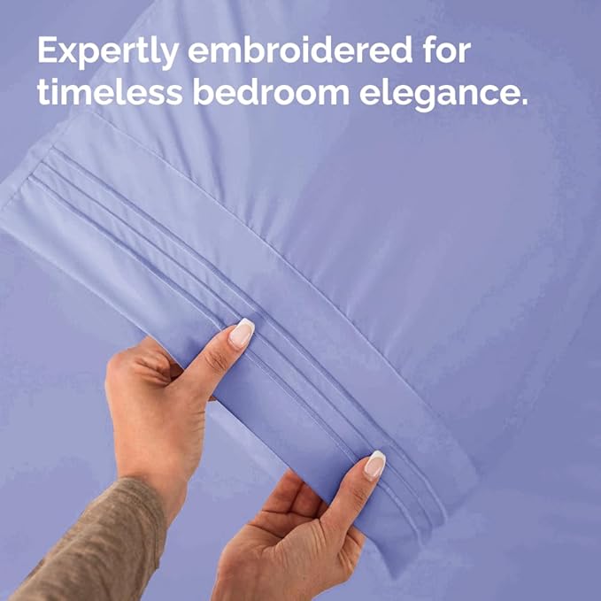 King Standard Pillow Cases Set of 4 - Soft Hotel Quality Pillowcase Covers - Comfy Bedding for Women, Men, Kids & Teens - Machine Washable Pillow Protectors - 4 Piece Set - King Standard Size Lavender