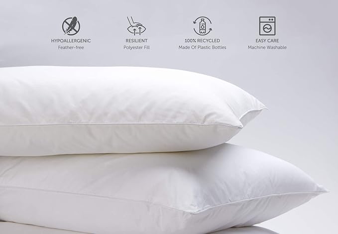 Courtyard by Marriott Hotel Down Alternative Eco Pillow - Soft, Eco-Friendly Pillow with 100% Recycled Fill - Exclusively for Courtyard - King (20" x 36")