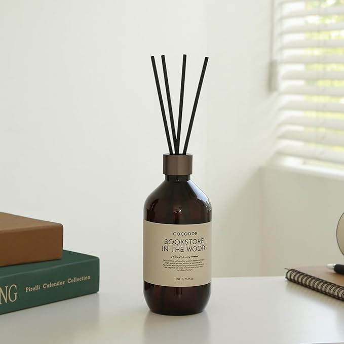 COCODOR Premium Reed Diffuser/Cedar Wood /16.9oz /1 Pack/Large Capacity Fragrance Scent Oil Stick Diffuser Set for Bedroom Bathroom Home Décor