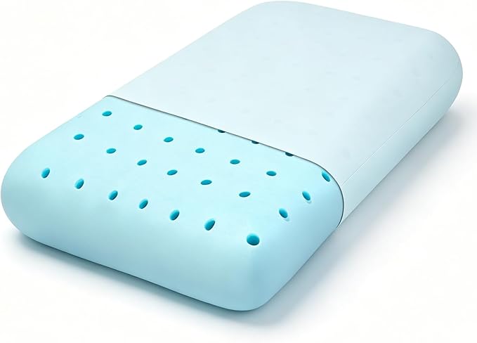 Sycoodeal Cooling Memory Foam Pillow Standard Size with Washable Pillow Cover, Ergonomic Supportive Neck Pillow, Slow Rebound Comfort Bed Pillow for Back, Stomach & Side Sleepers (1 Pack)