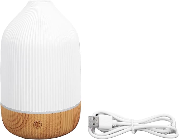 TOPINCN Essential Oil Diffuser 100ML Ultrasonic Aromatherapy Diffuser with Modern Vertical Stripes Design for Home Office Bedroom Yoga Travel