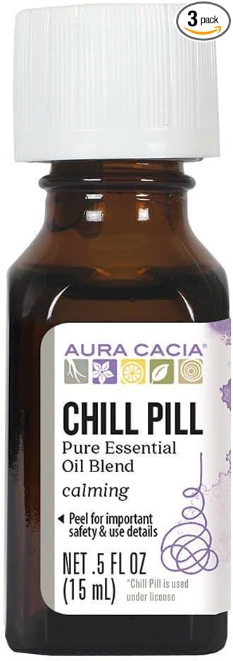 Aura Cacia Essential Solutions Chill Pill Stress Down Essential Oil, 0.5 Ounce - 3 per case.