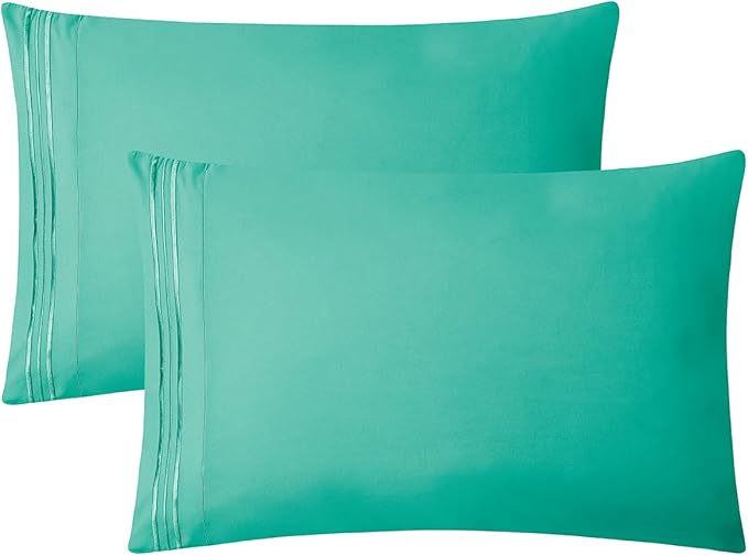 Clara Clark Bed Sheets, Premier 1800 Series 4 Piece Bed Sheet Set, Deep Pocket, Wrinkle, Fade, Stain Resistant, Luxury Soft Bedding Sheets & Pillowcases, Twin-XL, Mint Green