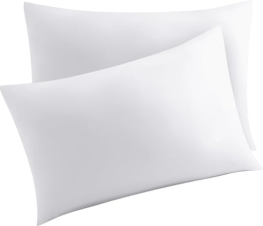 4 Pack 100% Egyptian Cotton Standard Pillow Protector with Hidden Zipper, 400 Thread Count Pillow Covers, Sateen Weave Cooling Bed Pillow Cases, Soft Breathable Non Noisy Easy Care (White)