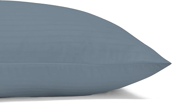 ROYALE LINENS 300 Thread Count Poly Cotton Sheet Set - 6 Piece King Bed Sheets - 1 Fitted, 1 Flat, 4 Pillow Cases -Soft Cool & Crisp Sheet Set (King, Dusty Blue)