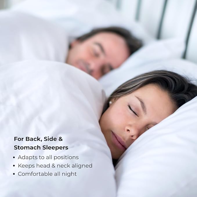 Queen Size Pillows – Pack of 2 – Memory Foam Bed Pillows 28” x 16” x 5.2” – Orthopedic Support with Washable Cover – Hypoallergenic – Ideal for Side & Back Sleepers