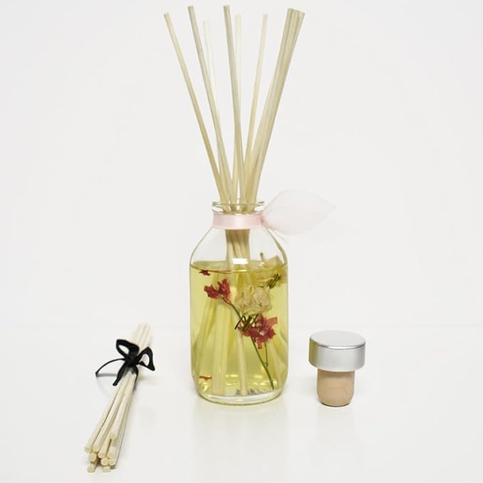Reed Diffuser Set, Wild Flowers Scented Oil Diffuser with Sticks, Home Fragrance Accessories for Bathroom Shelf Decor, Aroma Diffusers for Home or Office Desk, USA Made