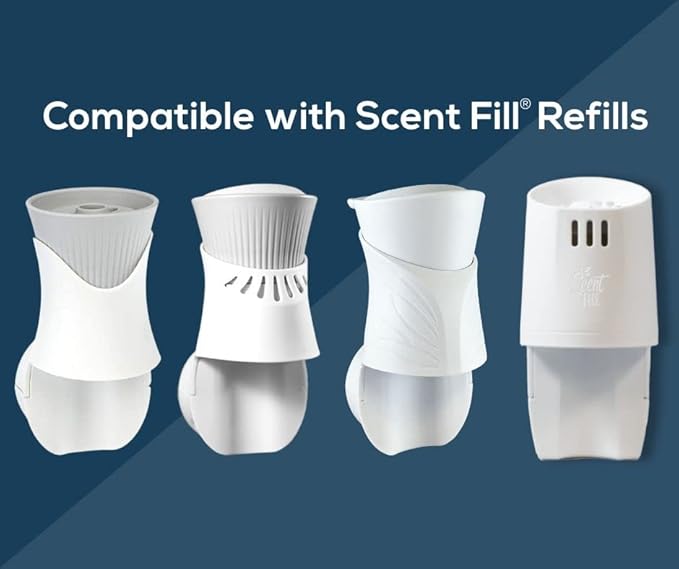 Scent Fill 100% Natural Lavender Plug in Refills Air Freshener, Scented Oil Refills, 4 Refills + Diffuser