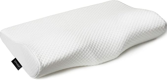 EPABO Contour Memory Foam Pillow Orthopedic Sleeping Pillows, Ergonomic Cervical Pillow for Neck Pain - for Side Sleepers, Back and Stomach Sleepers, Free Pillowcase Included (Firm & Queen)