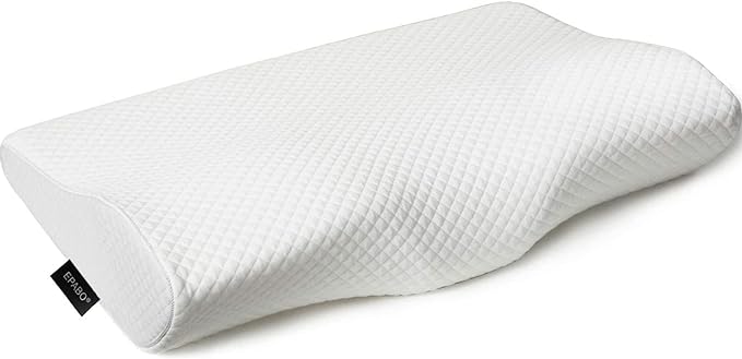 EPABO Contour Memory Foam Pillow Orthopedic Sleeping Pillows, Ergonomic Cervical Pillow for Neck Pain - for Side Sleepers, Back and Stomach Sleepers, Free Pillowcase Included (Firm & Standard Size