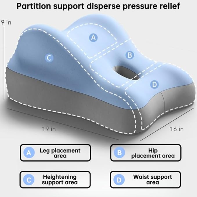 Butt Cushion for Couples Pregnant Women Enhanced Supporting Model Furniture Pillow Support Pillowcase Suitable for Home Use, Ideal for Sitting and Lying, Pillow Modern and Simple Style (Blue)