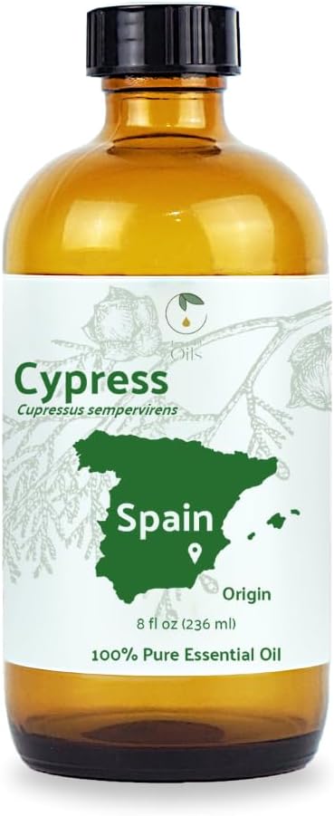 Cypress Essential Oil - Direct from Essential Oils SL in Mediterranean Spain - Aceite de Ciprés for Diffuser, 100% Pure Therapeutic Grade - Aromatheraphy, Skincare (8oz)