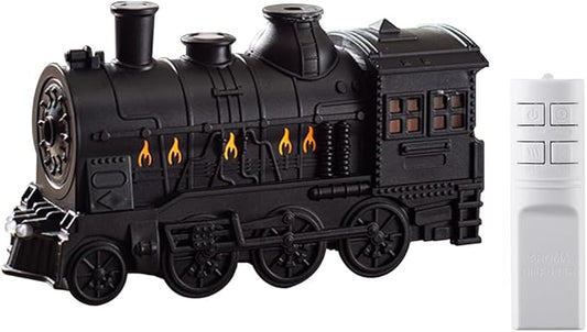 300ml Vintage Steam Train Aromatherapy Essential Oil Diffuser and Humidifier with Dual-Color LED Light, Ultra-Quiet and Auto Shut-Off (Standard US Power Supply)