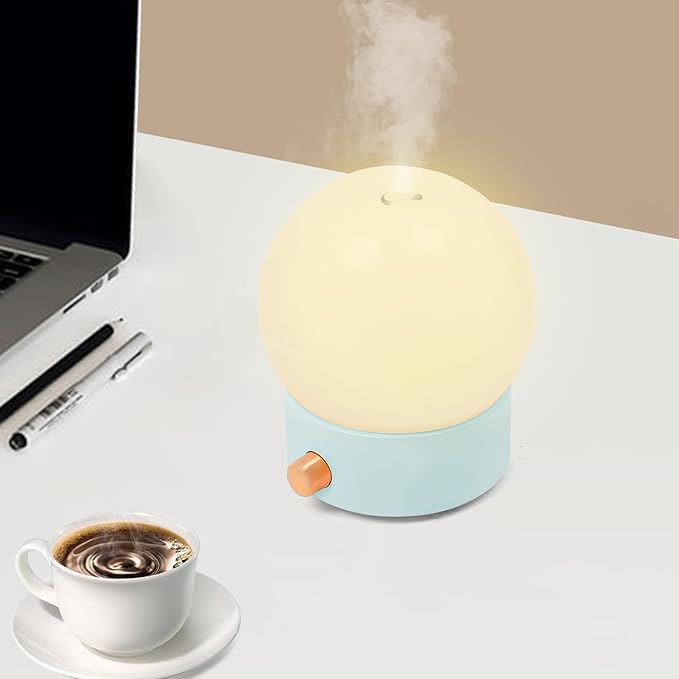 Essential Oil Diffuser 3-in-1 Aromatherapy Diffuser, Modern Round Aromatherapy Fragrant Aroma Diffuser, Quiet Tabletop Premium Humidifier with USB Interface for Bedroom Office (Blue)