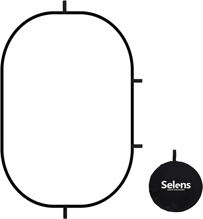 Selens Oval Light Reflector Diffuser, 47x70.8inch/120x180cm Collapsible Soft Light Diffusion with Portable Carrying Bag for Photo Studio & Outdoor Lighting