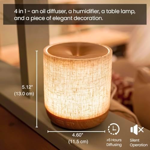 Zen Scenting Set: Linen Ultrasonic Diffuser & Solid Wood Waterless Nebulizer, Dual Power & Mist Modes, Premium Home Decor Gift Bundle