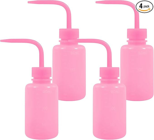 4 Packs Tattoo Wash Bottle Water Squirt Squeeze Diffuser Bottles (Pink, 150ml)