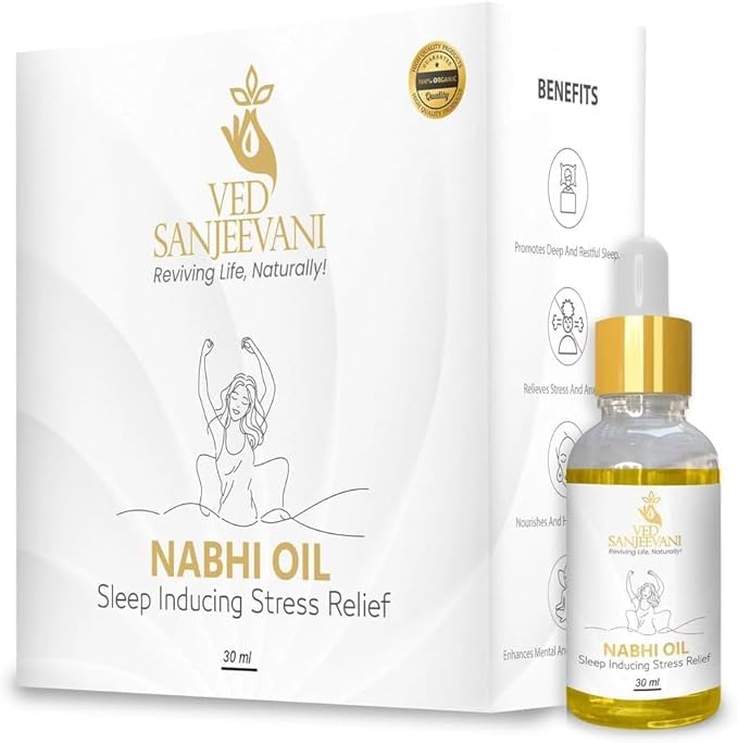 Sleep-Inducing Stress Relief Nabhi Oil for Deep Relaxation & Better Sleep Quality | Herbal Aromatherapy Navel Oil | Natural Calming Formula | 30 ml
