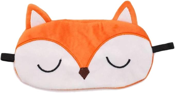 Shinywear Cute Rabbit Sleeping Eye Mask Plush Blindfold Travel Sleep Masks Super Soft Funny Eye Cover for Kids Girls and Adult (Orange Fox)