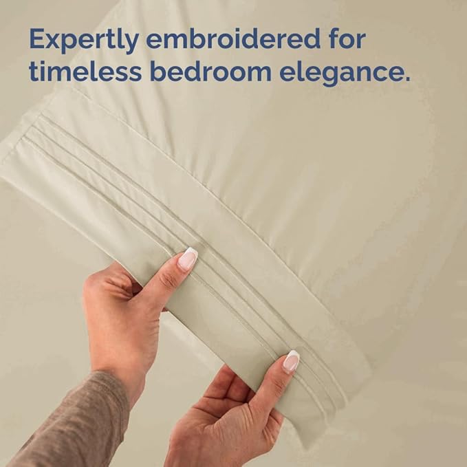 Standard Pillow Cases Set of 6 - Ultra Soft Hotel Quality Pillowcase Covers - Comfy, Cozy & Wrinkle Free - Shrink, Stain and Fade Resistant - Machine Washable Pillow Protectors - 6 Piece Set - Wheat