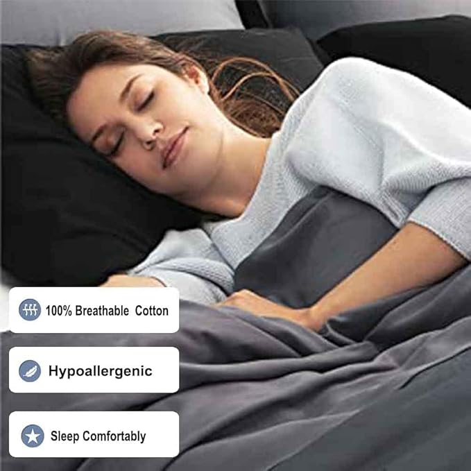 4 Pack 100% Egyptian Cotton Queen Pillow Protector with Hidden Zipper, 400 Thread Count Pillow Covers, Sateen Weave Cooling Bed Pillow Cases, Soft Breathable Non Noisy Easy Care (Black)